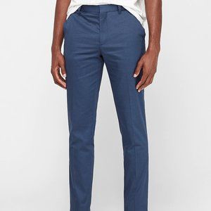 Extra Slim Blue Diamond Weave Stretch Dress Pant